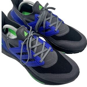 Adidas Men's Ultraboost 21 'Grey Sonic Ink' Cushioning Upper Sock Like Fit Sz 10